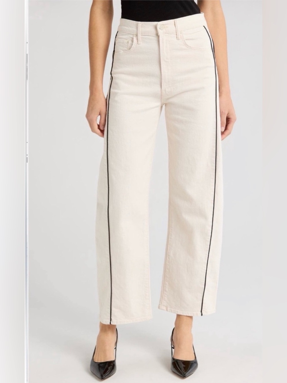 Mother Superior The Half Pipe Cream Pant with Black Piping Size 27